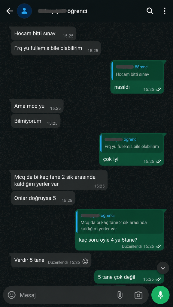 AP Computer Science WhatsApp Öğrenci Yorumu - FRQ Full
